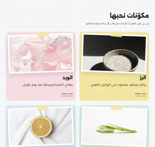 معاينة قسم مكوّنات نحبها